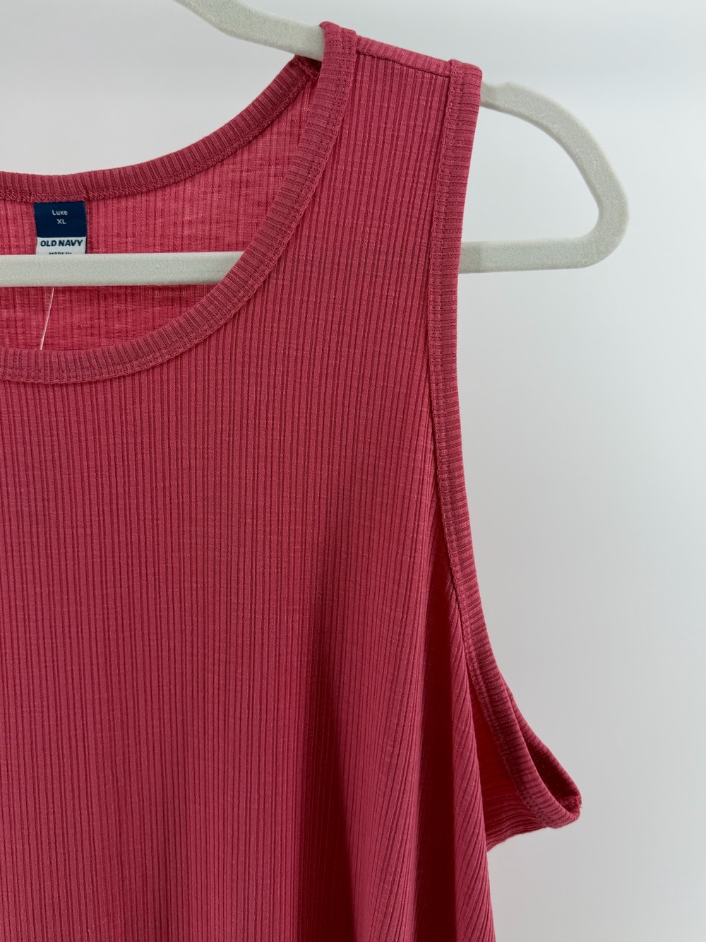 NWT Old Navy Luxe Ribbed Tank Top in Rose Pink, Women's XL - Picture 2 of 6